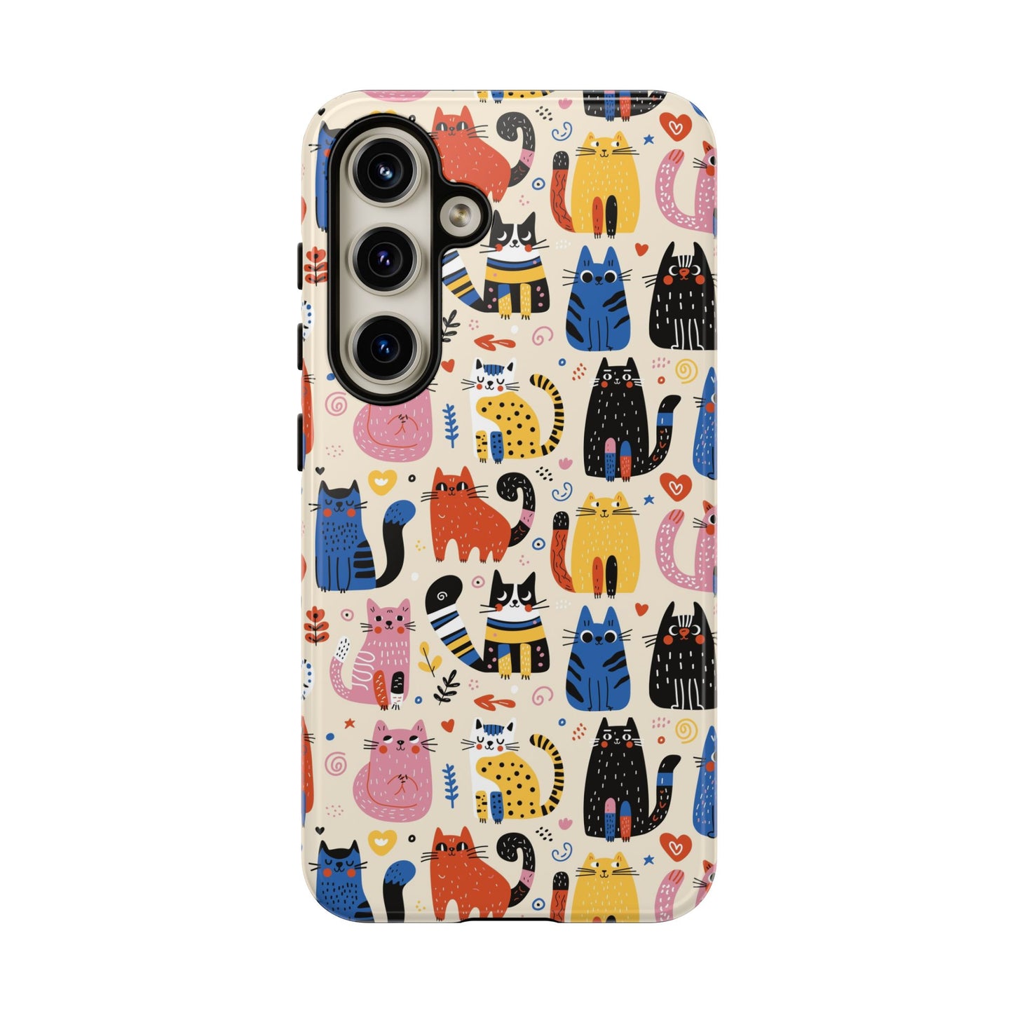 Cat Doodles Phone Case: Playful Cat-Inspired Tough Case for iPhone, Samsung Galaxy and Google Pixel devices