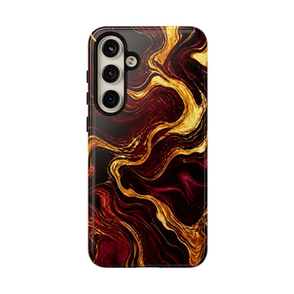 Molten Gold and Maroon Waves: Elegant Phone Case for iPhone, Samsung Galaxy and Google Pixel devices