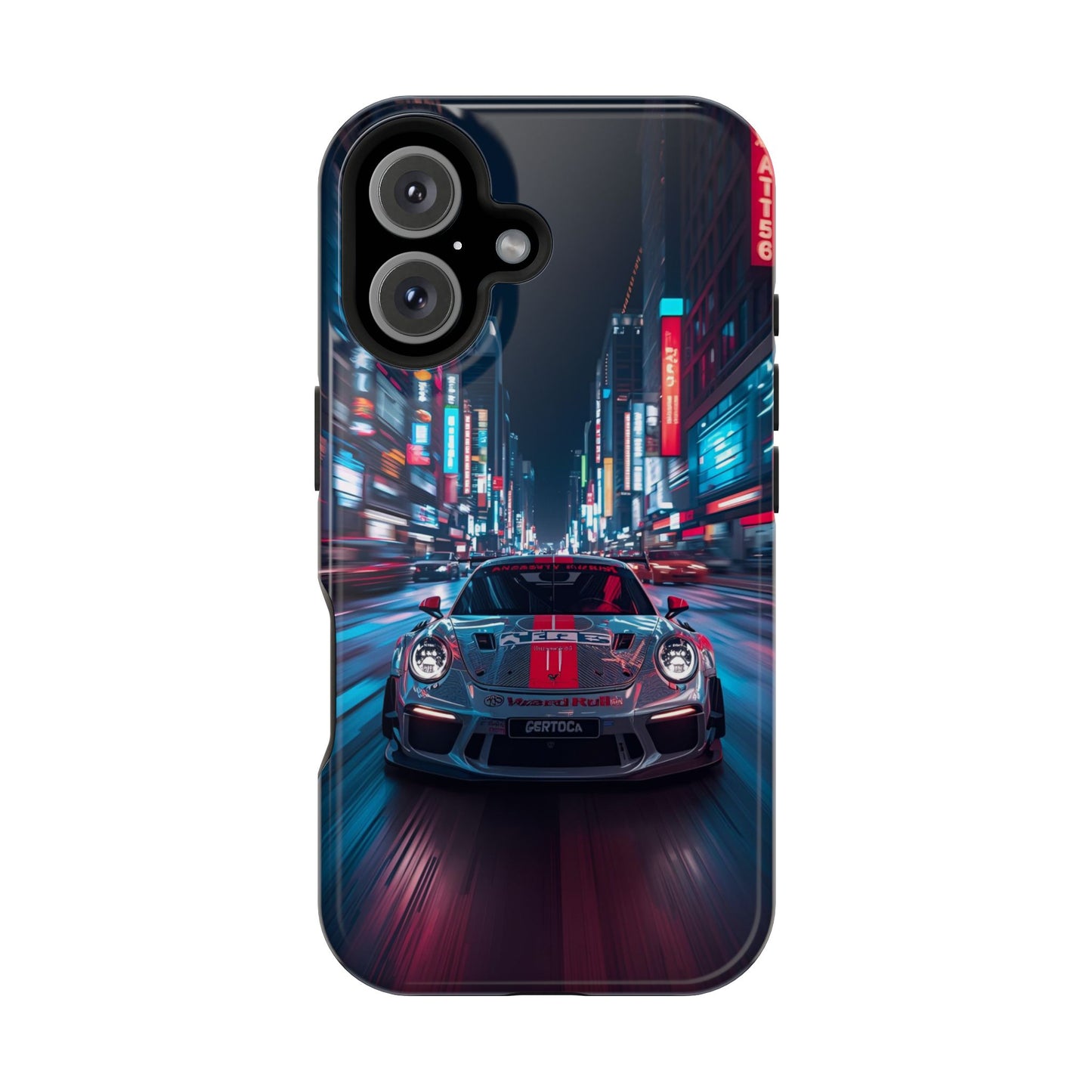 Urban Racer (MagSafe version): Neon Car Inspired iPhone Case for Men
