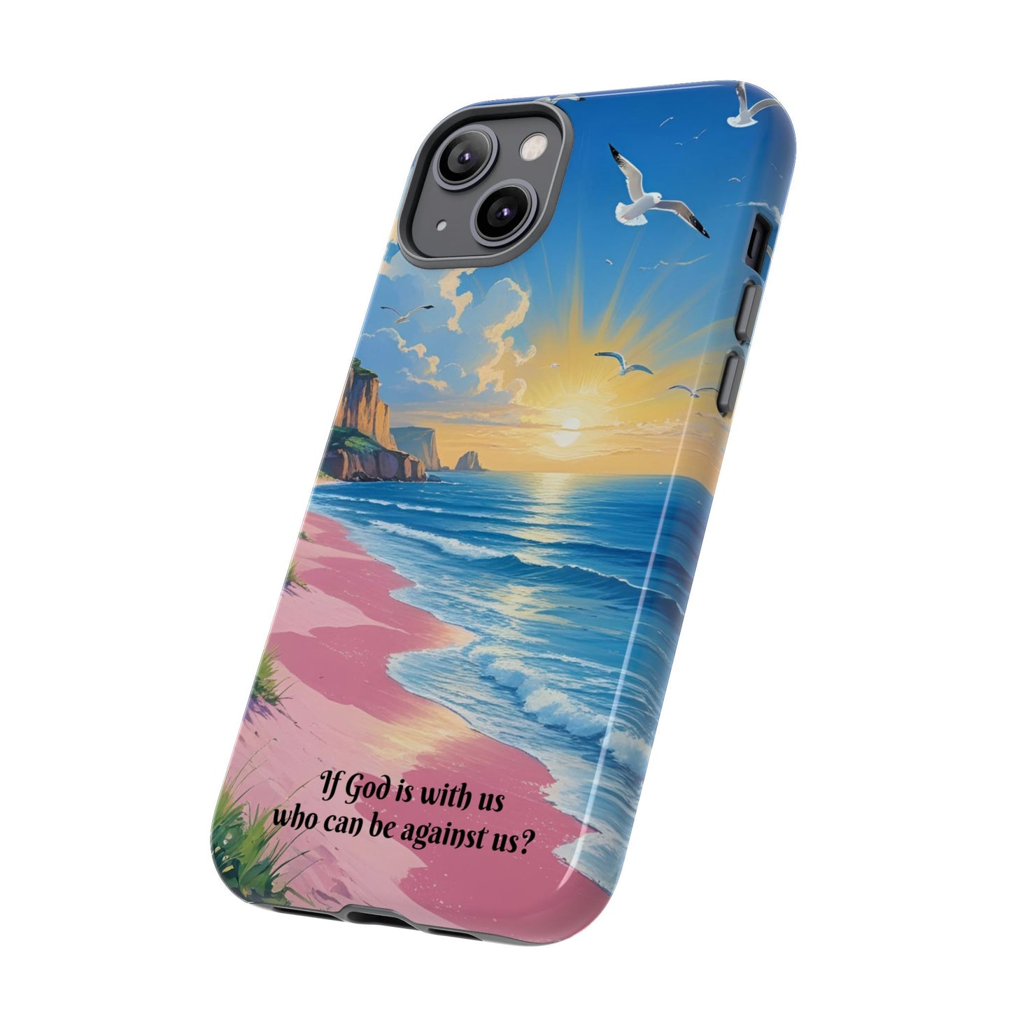 "If God is with us, who can be against us?": Inspiring phone case for iPhone, Samsung Galaxy and Google Pixel devices