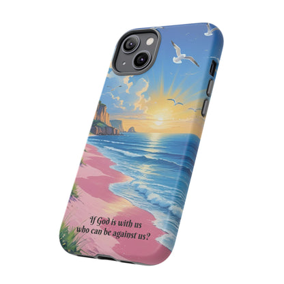 "If God is with us, who can be against us?": Inspiring phone case for iPhone, Samsung Galaxy and Google Pixel devices