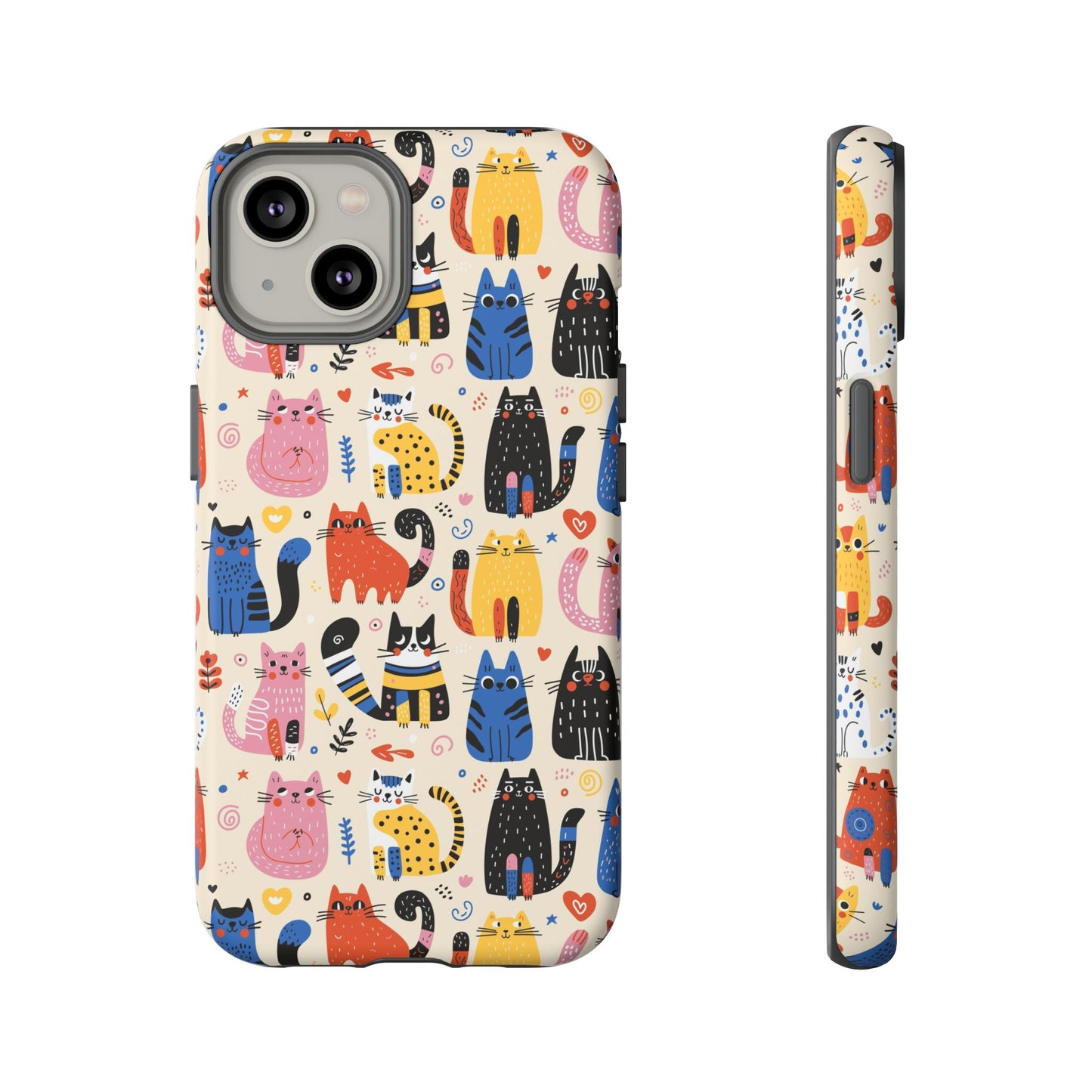 Cat Doodles Phone Case: Playful Cat-Inspired Tough Case for iPhone, Samsung Galaxy and Google Pixel devices
