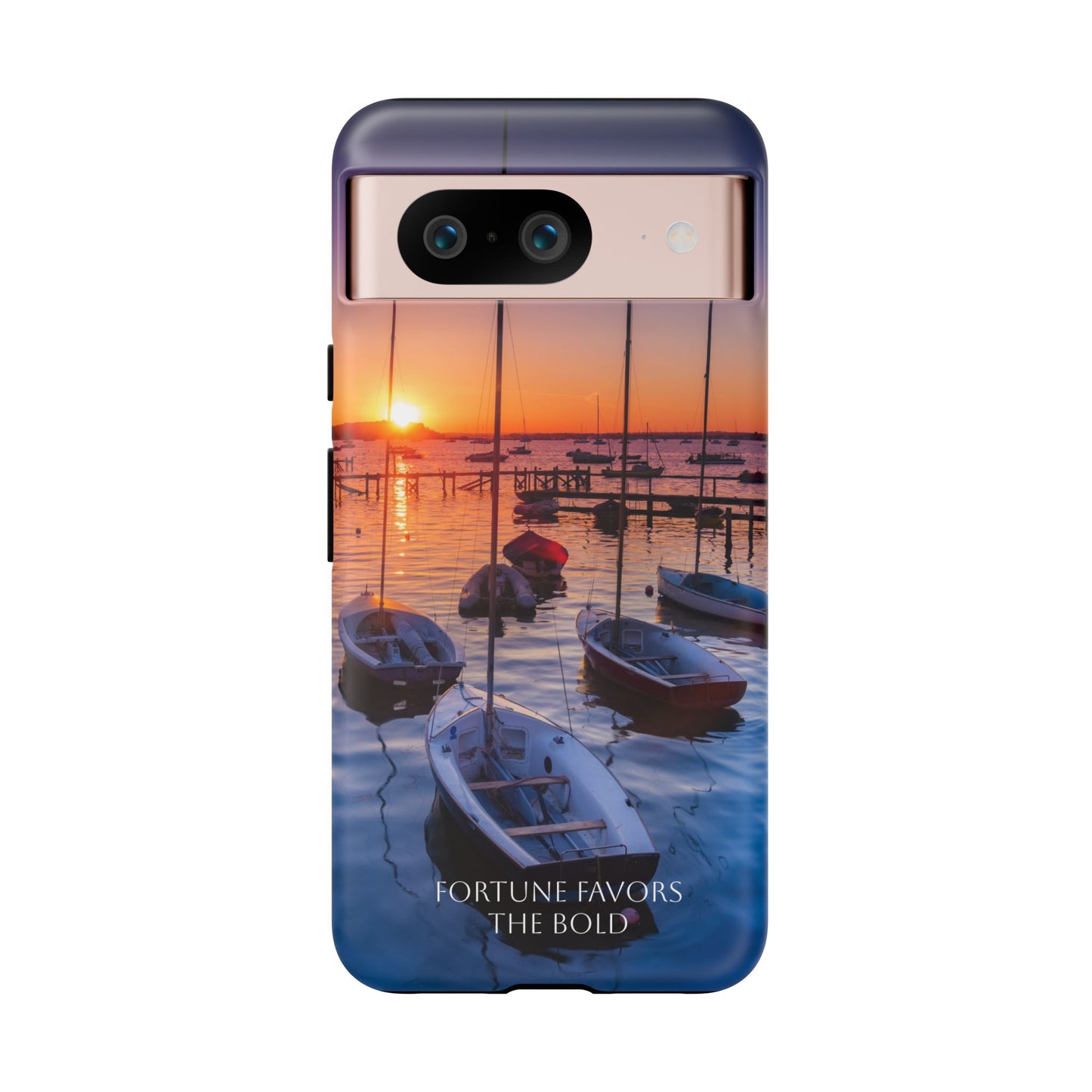 Fortune Favors the Bold: Sunset Sail Phone Case for iPhone, Samsung Galaxy and Google Pixel devices