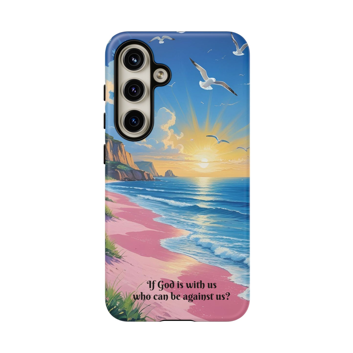 "If God is with us, who can be against us?": Inspiring phone case for iPhone, Samsung Galaxy and Google Pixel devices