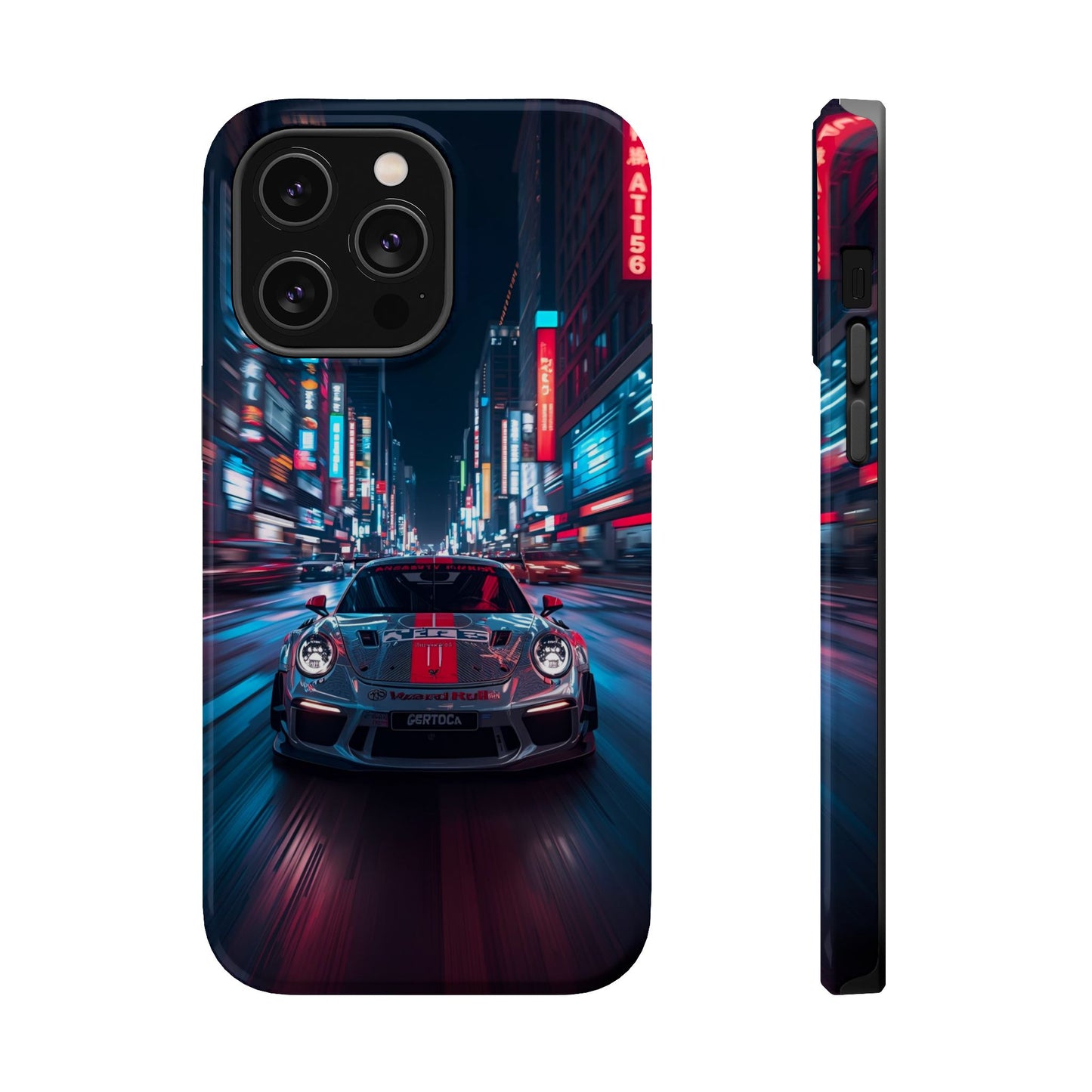 Urban Racer (MagSafe version): Neon Car Inspired iPhone Case for Men