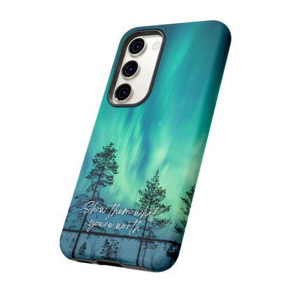 Show Them What You're Worth: Aurora Borealis-Inspired phone case for iPhone, Samsung Galaxy and Pixel devices