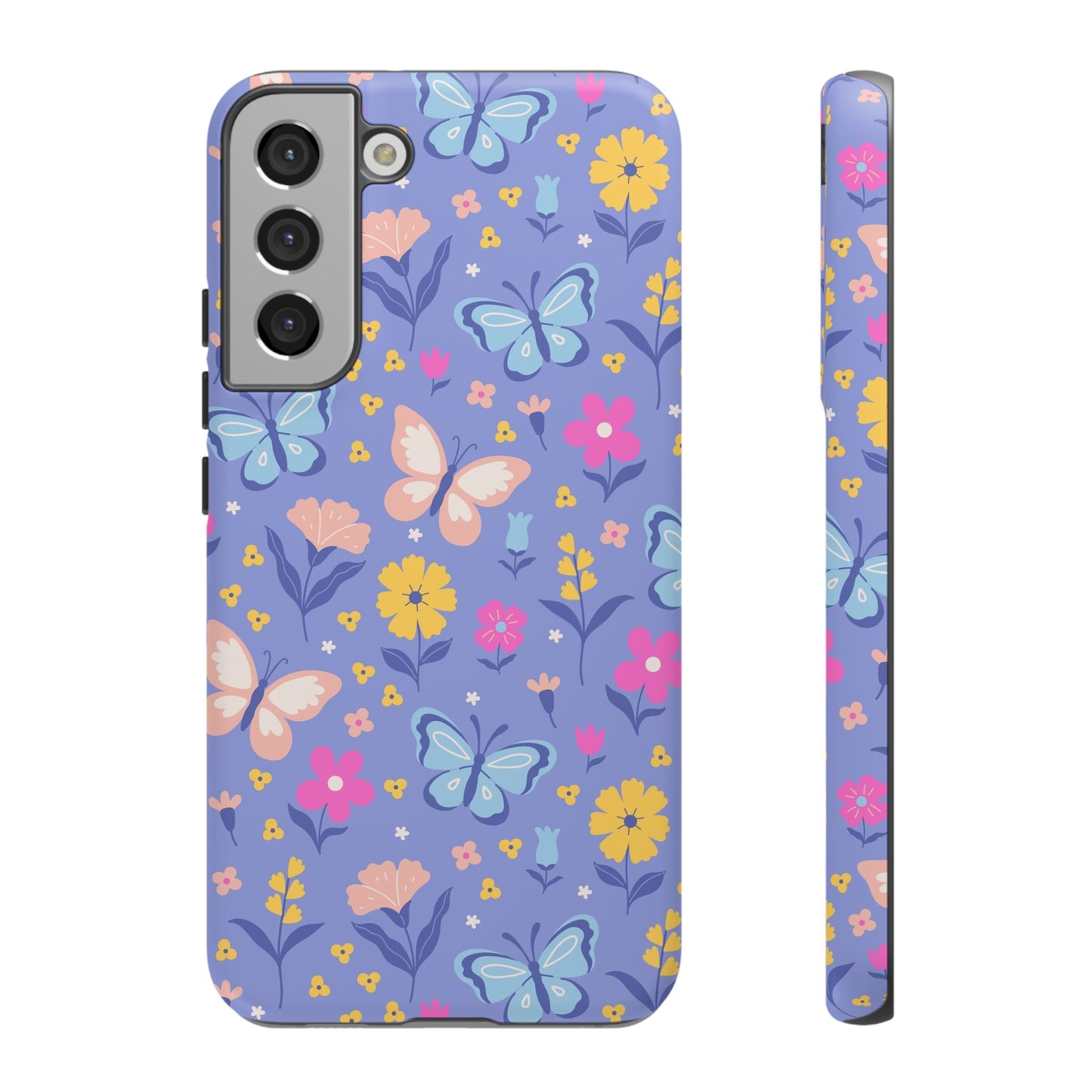 Lavender Butterflies: Tough Cases for iPhone, Samsung Galaxy and Google Pixel