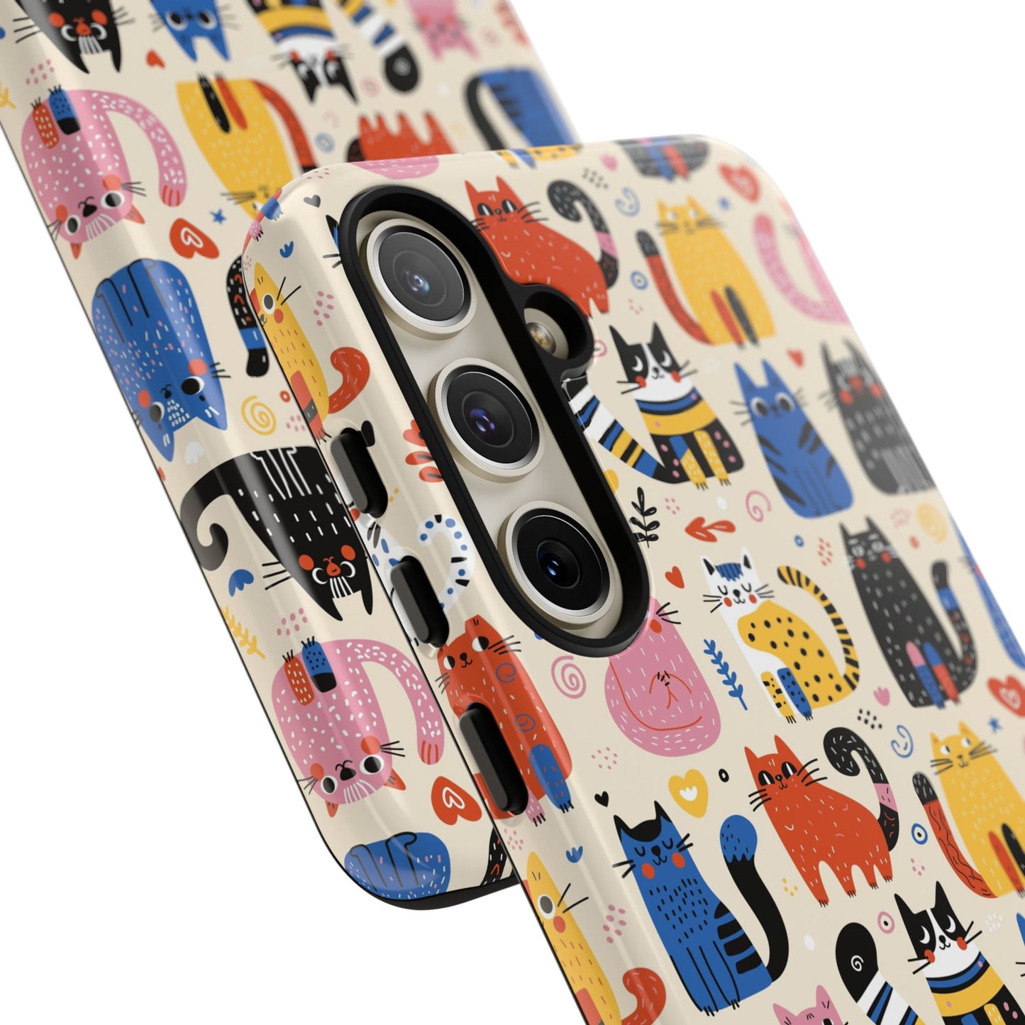 Cat Doodles Phone Case: Playful Cat-Inspired Tough Case for iPhone, Samsung Galaxy and Google Pixel devices