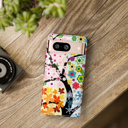 Four Seasons: Fall, Winter, Spring and Summer inspired phone case for iPhone, Samsung Galaxy and Google Pixel devices