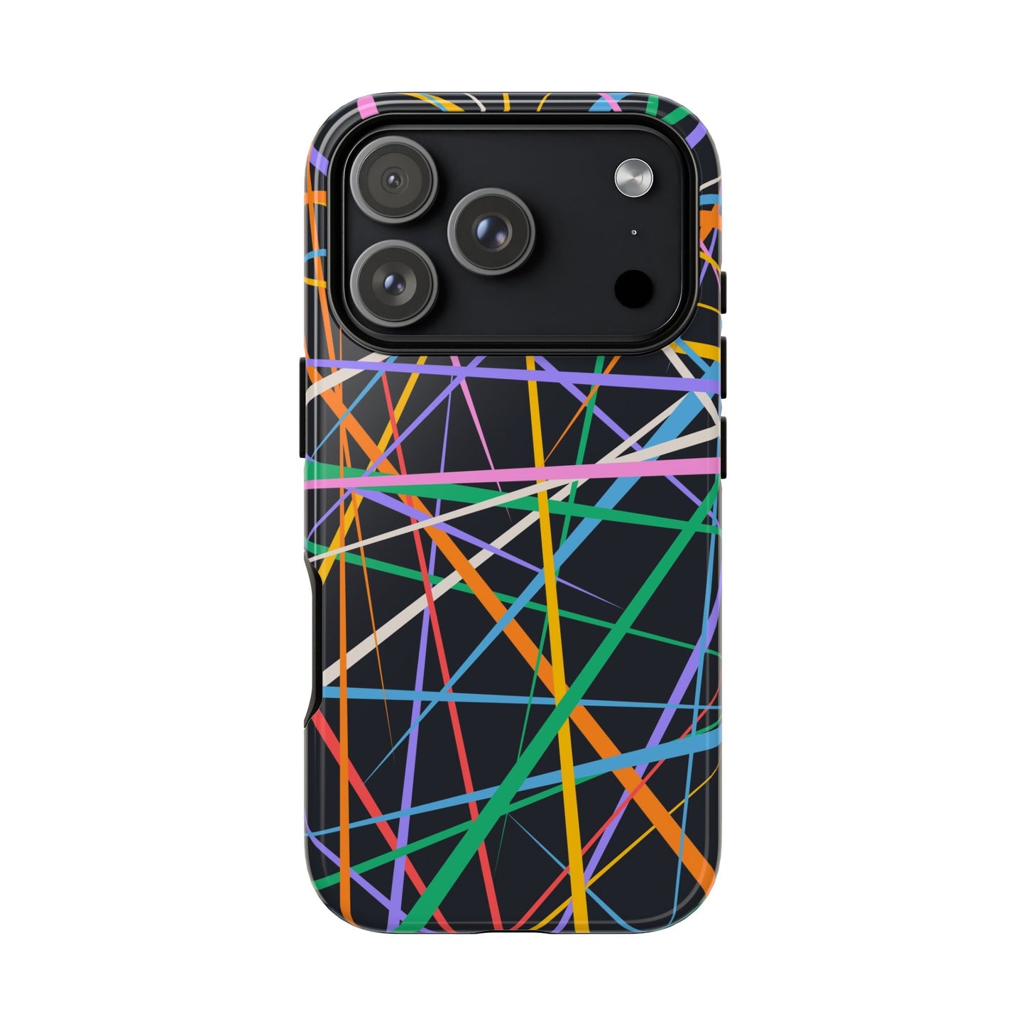 Spectrum Grid: Abstract, Intersecting Line Patterns Phone Case for iPhone, Samsung and Google Pixel devices
