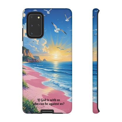 "If God is with us, who can be against us?": Inspiring phone case for iPhone, Samsung Galaxy and Google Pixel devices