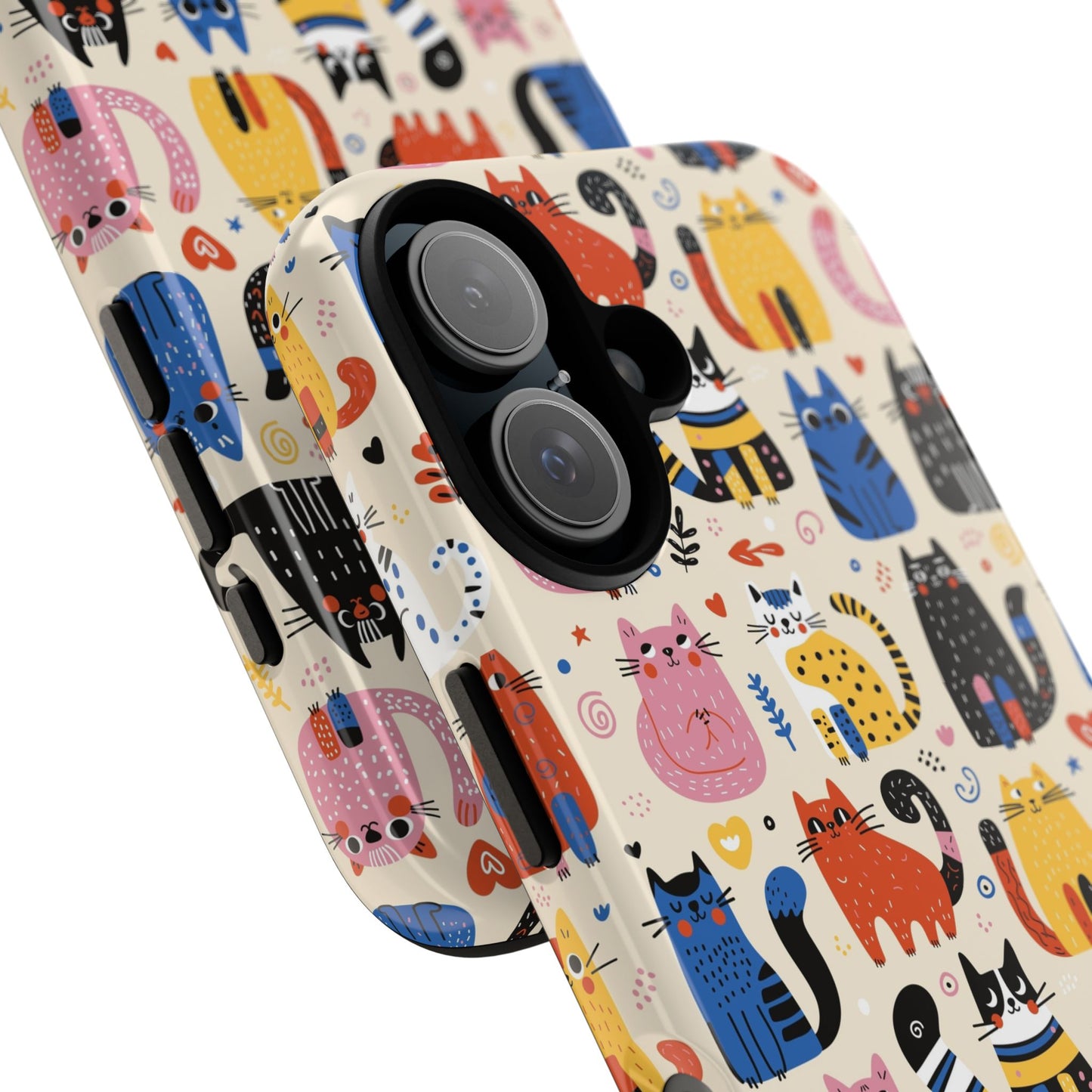 Cat Doodles Phone Case: Playful Cat-Inspired Tough Case for iPhone, Samsung Galaxy and Google Pixel devices