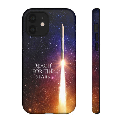 Reach for the Stars: Rocket-illustrated phone case for iPhone, Samsung Galaxy and Pixel devices