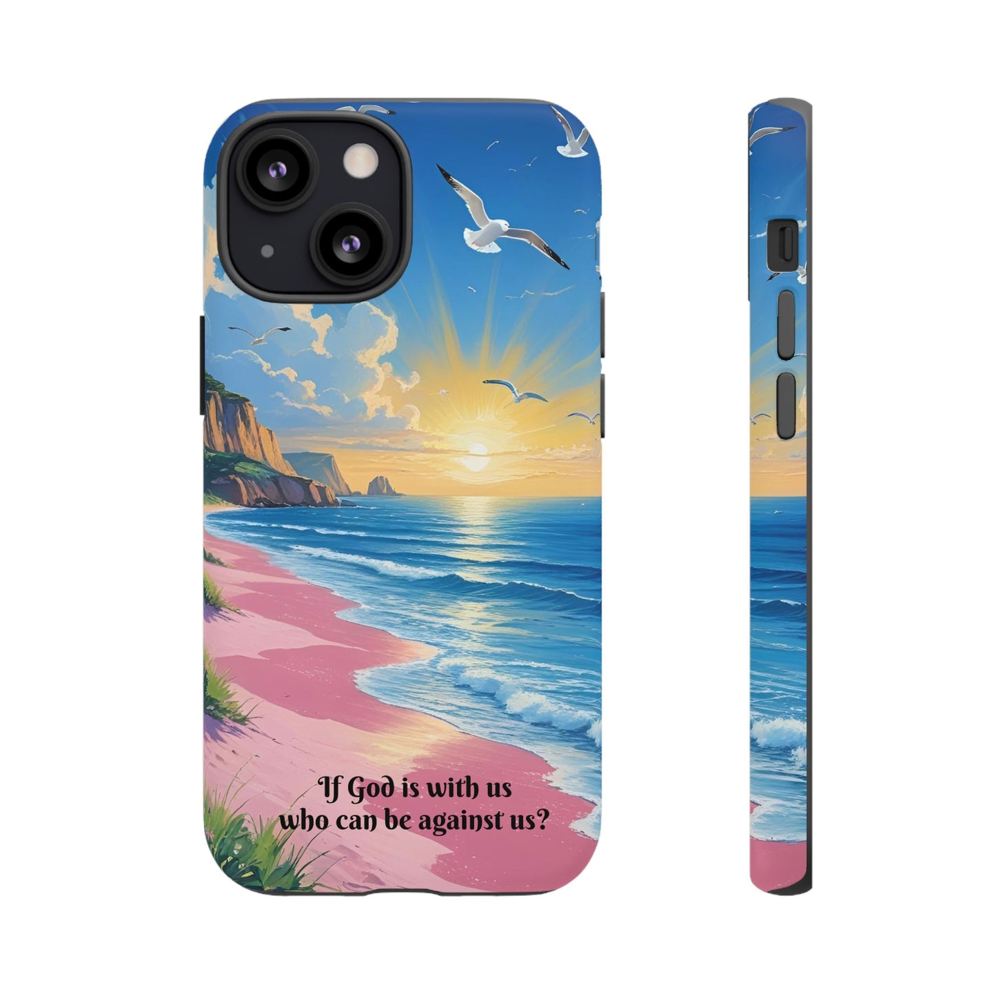 "If God is with us, who can be against us?": Inspiring phone case for iPhone, Samsung Galaxy and Google Pixel devices