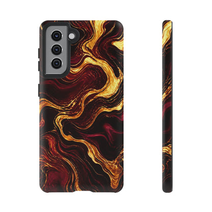 Molten Gold and Maroon Waves: Elegant Phone Case for iPhone, Samsung Galaxy and Google Pixel devices