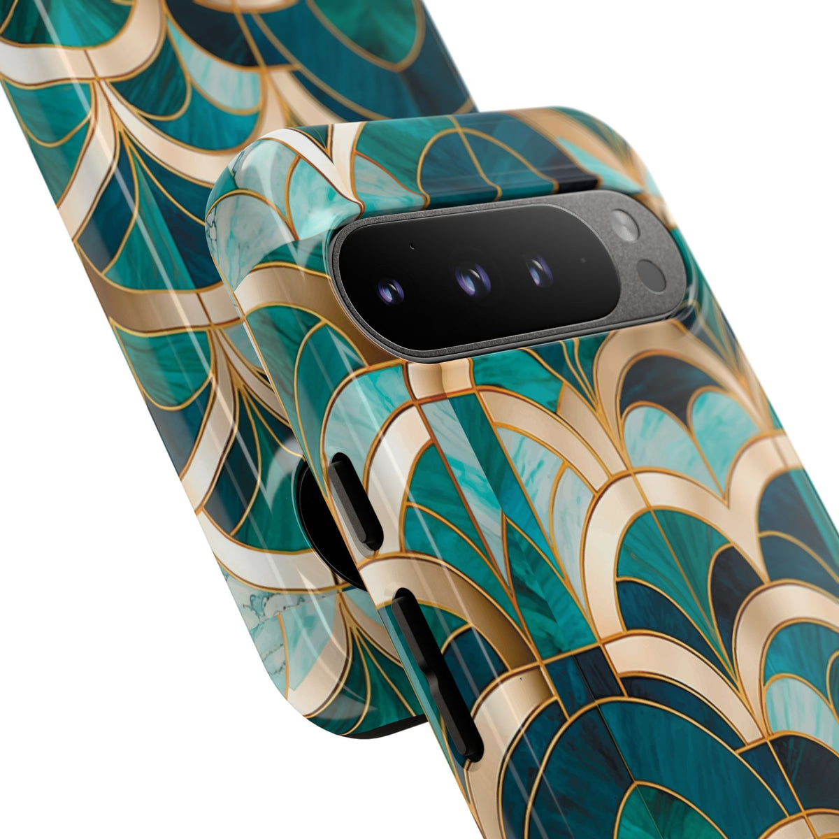 Emerald Deco: Vintage Plush Phone Case for iPhone, Samsung Galaxy and Google Pixel devices