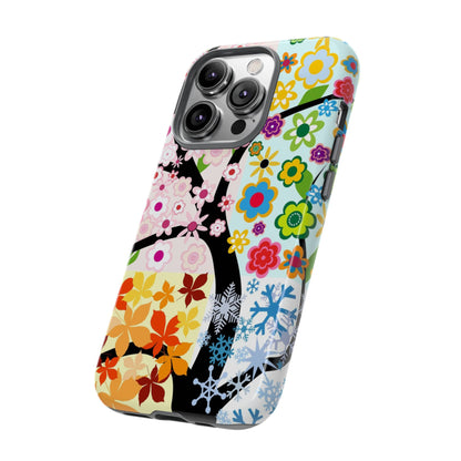 Four Seasons: Fall, Winter, Spring and Summer inspired phone case for iPhone, Samsung Galaxy and Google Pixel devices