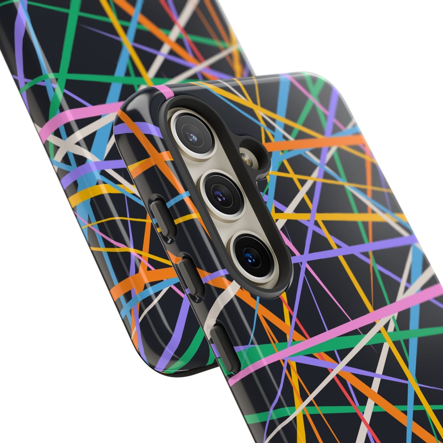 Spectrum Grid: Abstract, Intersecting Line Patterns Phone Case for iPhone, Samsung and Google Pixel devices