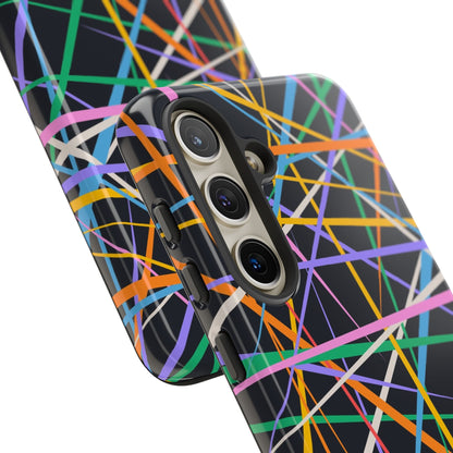 Spectrum Grid: Abstract, Intersecting Line Patterns Phone Case for iPhone, Samsung and Google Pixel devices