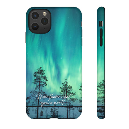Show Them What You're Worth: Aurora Borealis-Inspired phone case for iPhone, Samsung Galaxy and Pixel devices