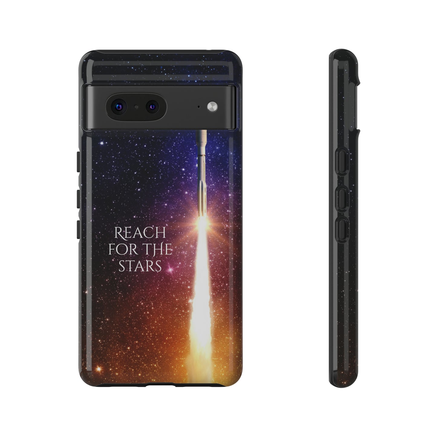 Reach for the stars: rocket illustrated phone case for iPhone, Samsung Galaxy and Pixel devices