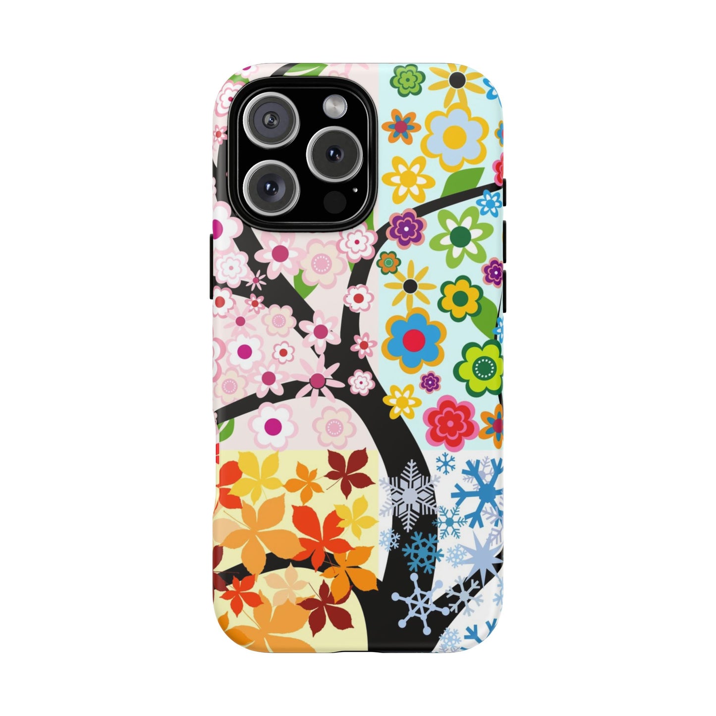 Four Seasons: Fall, Winter, Spring and Summer inspired phone case for iPhone, Samsung Galaxy and Google Pixel devices