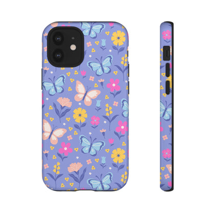 Lavender Butterflies: Tough Cases for iPhone, Samsung Galaxy and Google Pixel