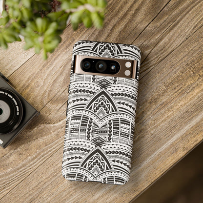 Tatoeage: telefoonhoesje met tribalpatroon voor iPhone, Samsung Galaxy en Google Pixel
