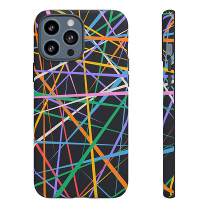 Spectrum Grid: Abstract, Intersecting Line Patterns Phone Case for iPhone, Samsung and Google Pixel devices