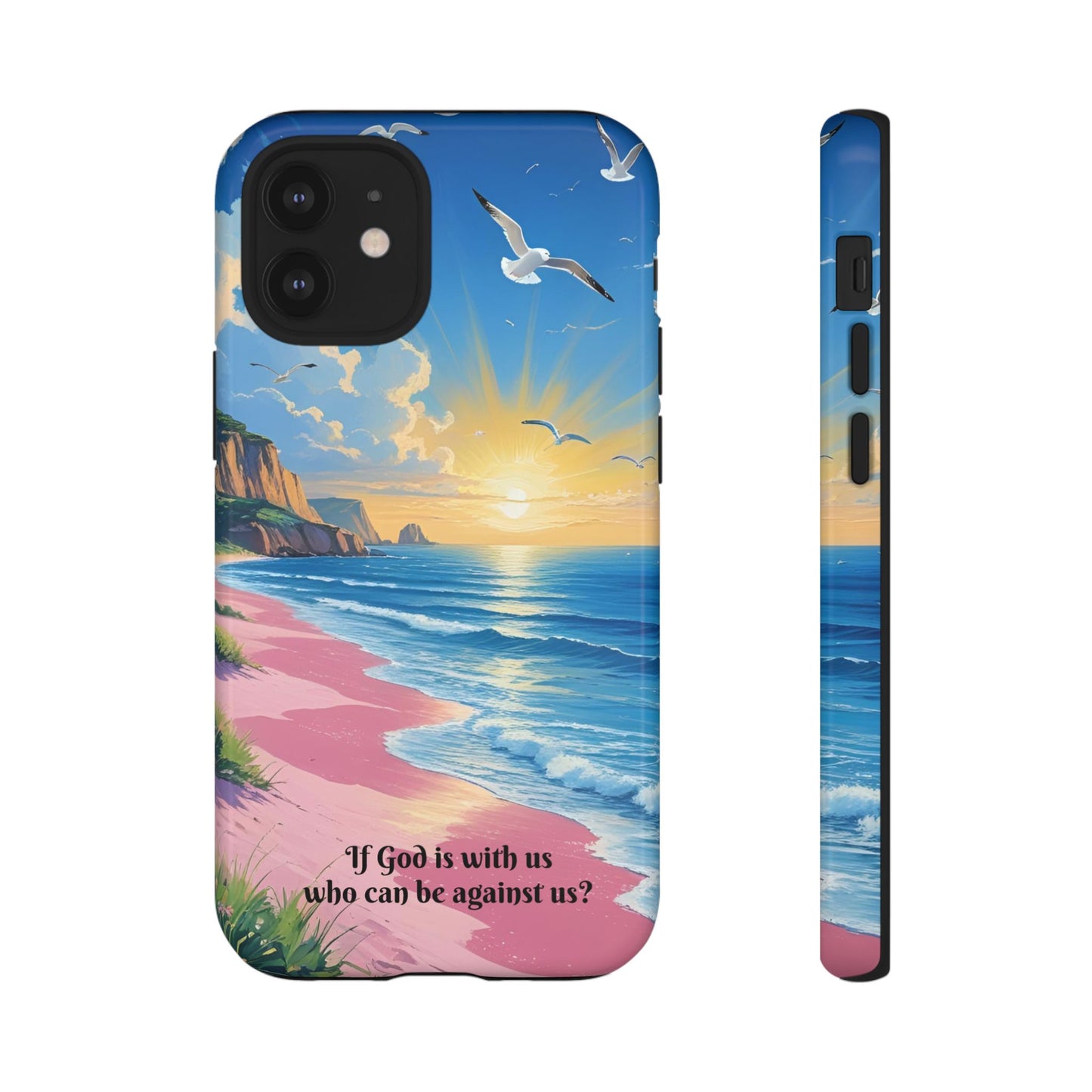 "If God is with us, who can be against us?": Inspiring phone case for iPhone, Samsung Galaxy and Google Pixel devices