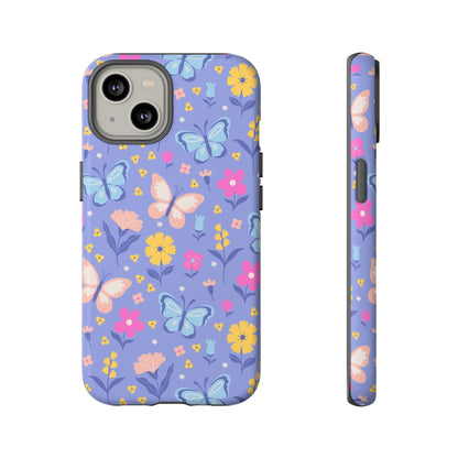 Lavender Butterflies: Tough Cases for iPhone, Samsung Galaxy and Google Pixel