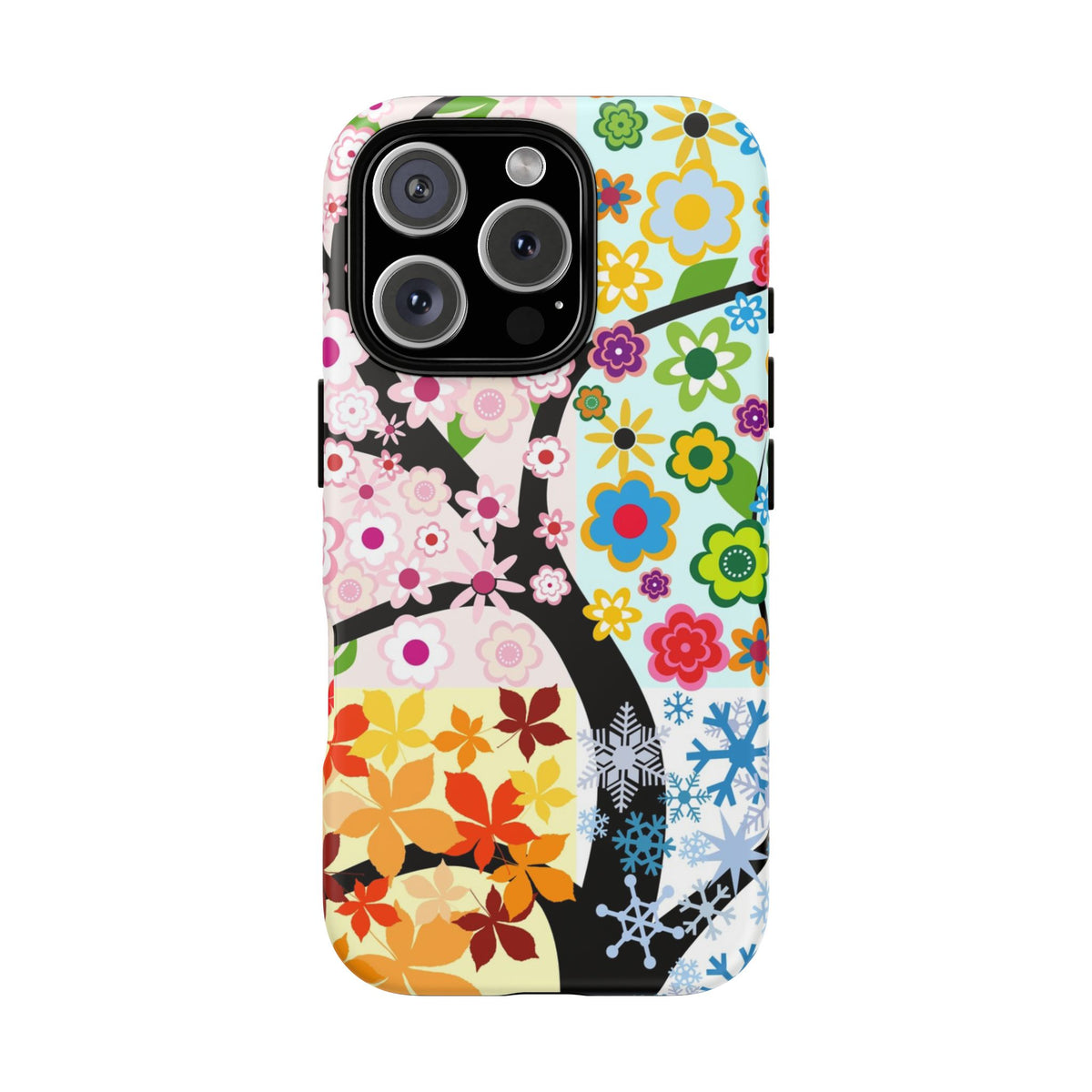 Four Seasons: Fall, Winter, Spring and Summer inspired phone case for iPhone, Samsung Galaxy and Google Pixel devices