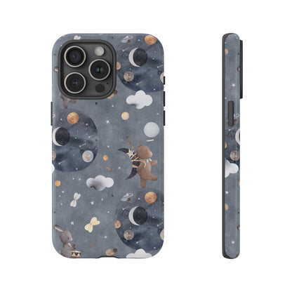 Moon, Bear and Bunny: Cute phone case for iPhone, Samsung Galaxy and Google Pixel devices