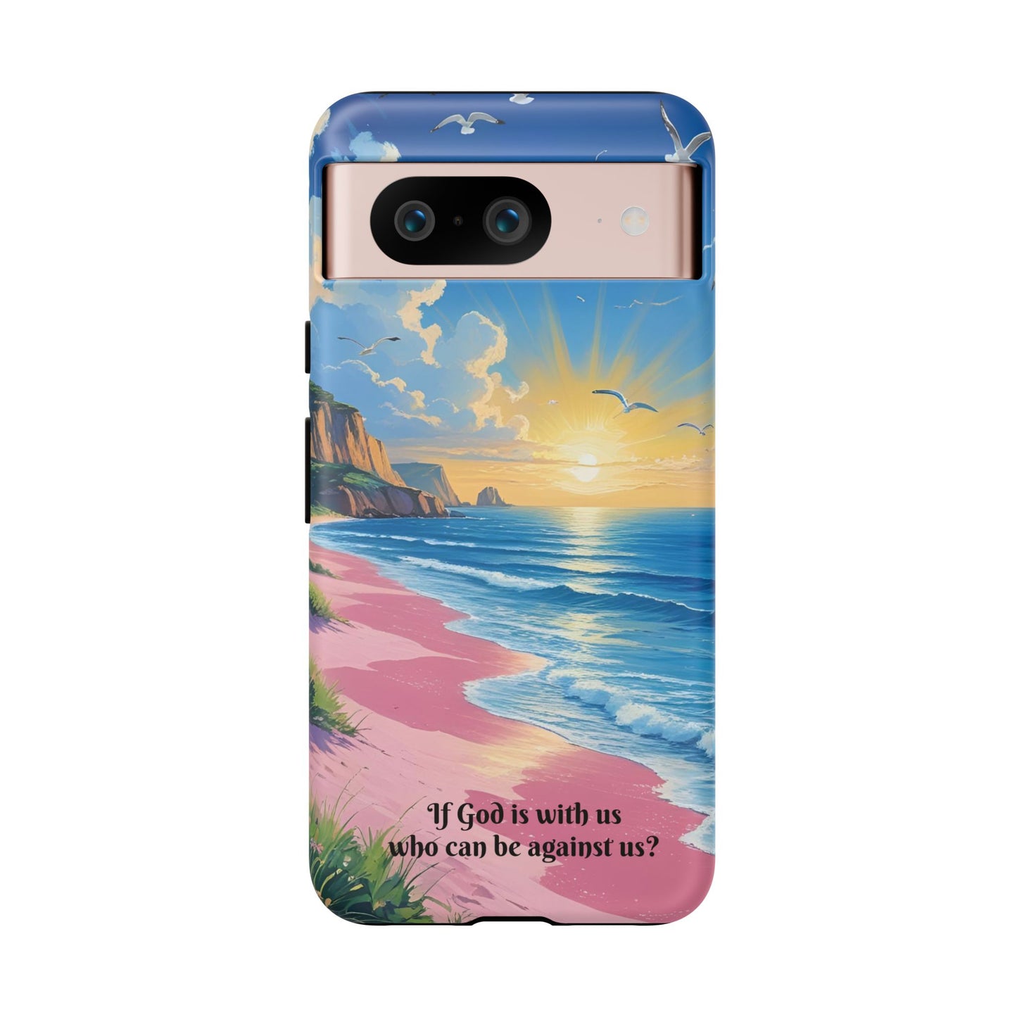 "If God is with us, who can be against us?": Inspiring phone case for iPhone, Samsung Galaxy and Google Pixel devices