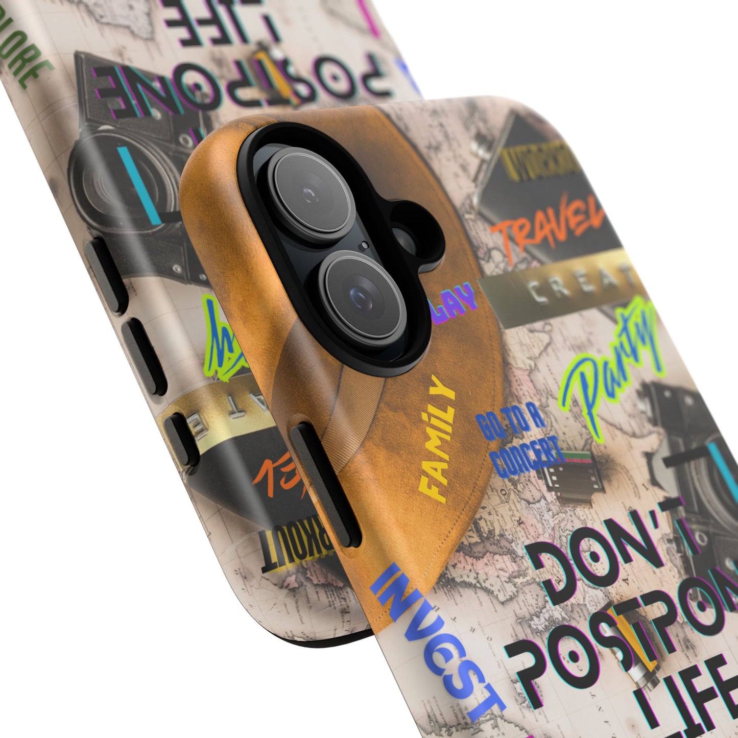Don't Postpone Life: Motivational phone case for iPhone, Samsung Galaxy and Google Pixel devices