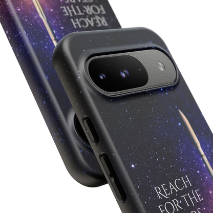 Reach for the Stars: Rocket-illustrated phone case for iPhone, Samsung Galaxy and Pixel devices