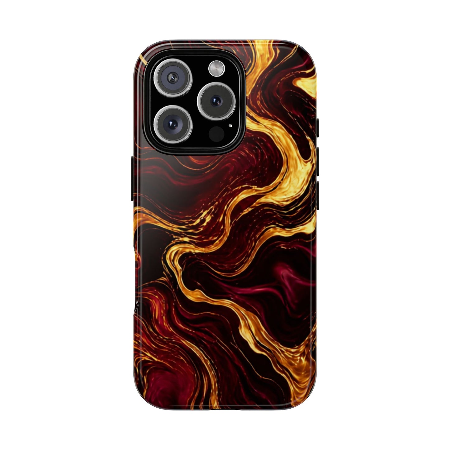 Molten Gold and Maroon Waves: Elegant Phone Case for iPhone, Samsung Galaxy and Google Pixel devices