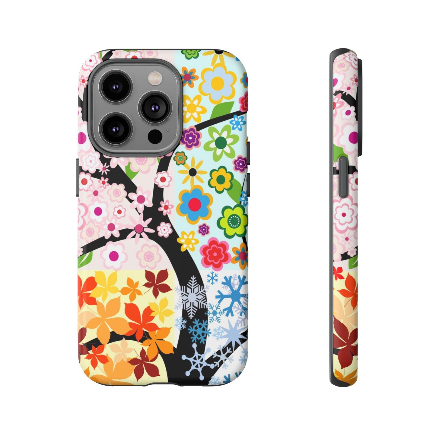 Four Seasons: Fall, Winter, Spring and Summer inspired phone case for iPhone, Samsung Galaxy and Google Pixel devices