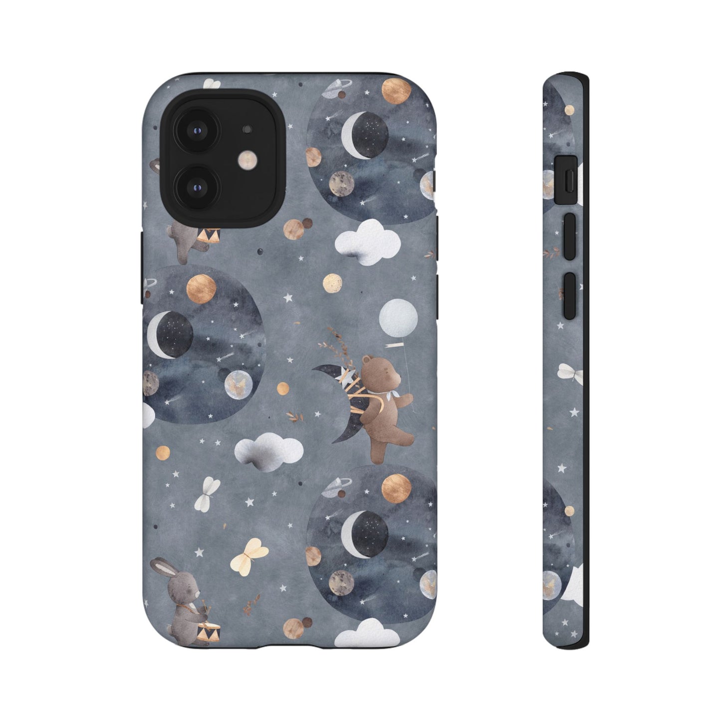 Moon, Bear and Bunny: Cute phone case for iPhone, Samsung Galaxy and Google Pixel devices