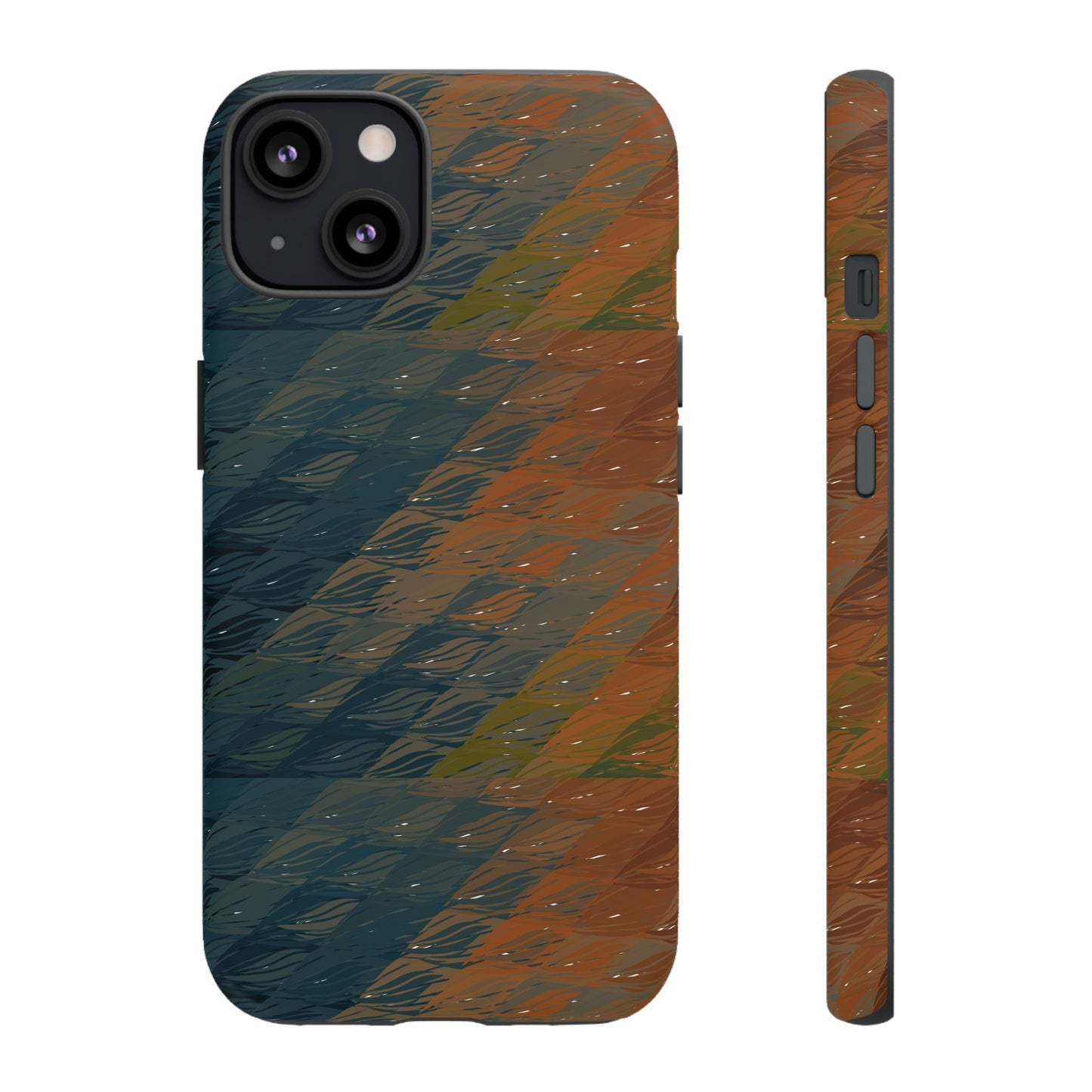 BRUE: Brown + Blue Geometric case for iPhone, Galaxy and Pixel