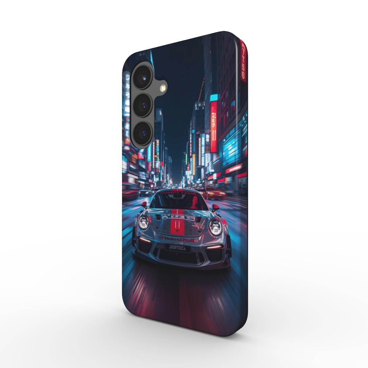 Urban Racer: Neon Car Men's Phone Case for Samsung Galaxy, Google Pixel, Xiaomi, OnePlus