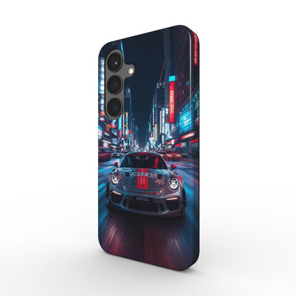 Urban Racer: Neon Car Men's Phone Case for Samsung Galaxy, Google Pixel, Xiaomi, OnePlus