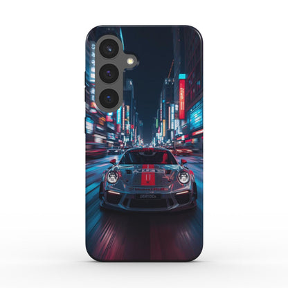 Urban Racer: Neon Car Men's Phone Case for Samsung Galaxy, Google Pixel, Xiaomi, OnePlus