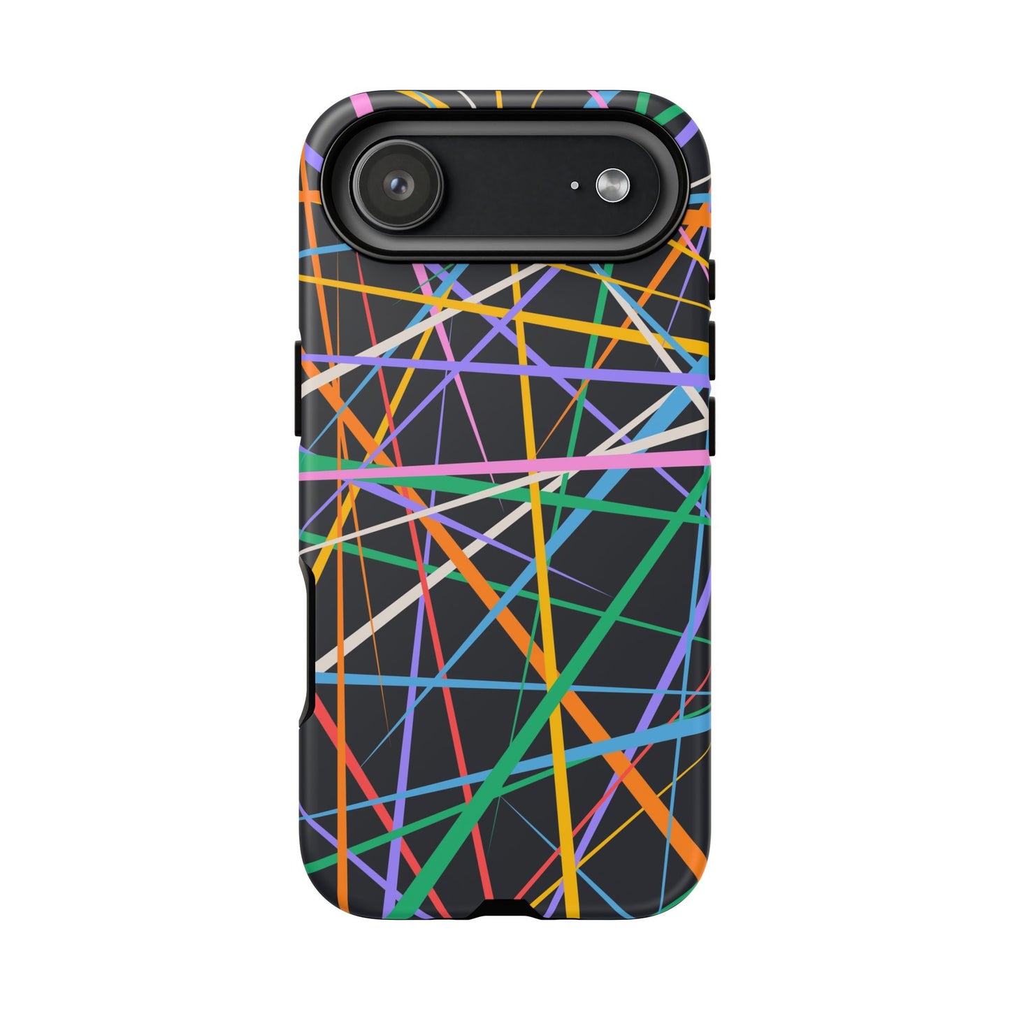 Spectrum Grid: Abstract, Intersecting Line Patterns Phone Case for iPhone, Samsung and Google Pixel devices