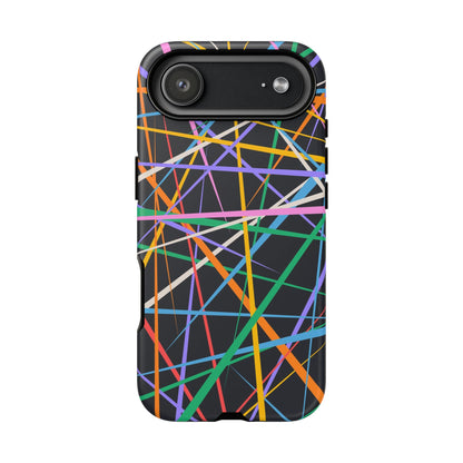 Spectrum Grid: Abstract, Intersecting Line Patterns Phone Case for iPhone, Samsung and Google Pixel devices