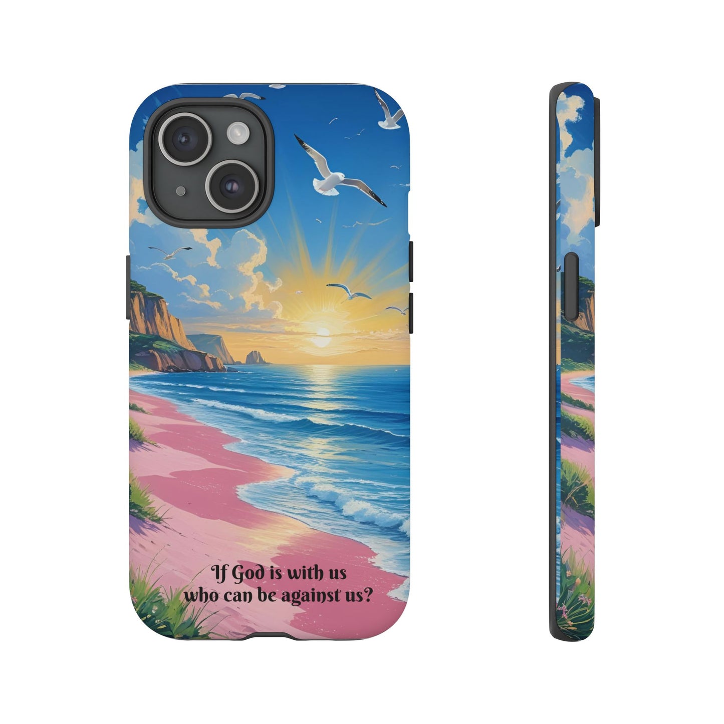 "If God is with us, who can be against us?": Inspiring phone case for iPhone, Samsung Galaxy and Google Pixel devices