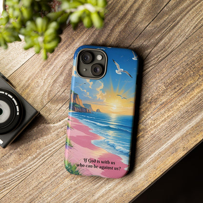 "If God is with us, who can be against us?": Inspiring phone case for iPhone, Samsung Galaxy and Google Pixel devices