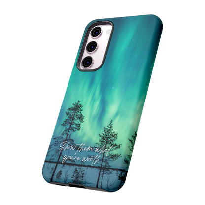 Show Them What You're Worth: Aurora Borealis-Inspired phone case for iPhone, Samsung Galaxy and Pixel devices