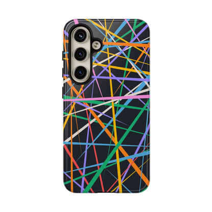 Spectrum Grid: Abstract, Intersecting Line Patterns Phone Case for iPhone, Samsung and Google Pixel devices