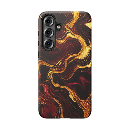 Molten Gold and Maroon Waves: Elegant Phone Case for iPhone, Samsung Galaxy and Google Pixel devices